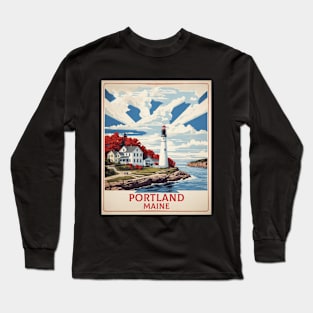 Portland United States of America Tourism Vintage Poster Long Sleeve T-Shirt